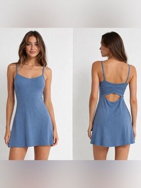 All In Motion Slate Blue Active Dress XL  Shorts Pockets Athleisure Skort Dress